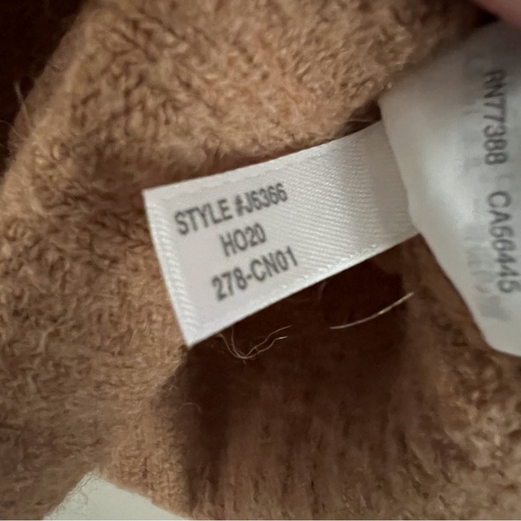 J Crew Mockneck Sweater Camel Tan Brown Supersoft Yarn Cozy Knit Fall Neutral XS - Picture 7 of 8